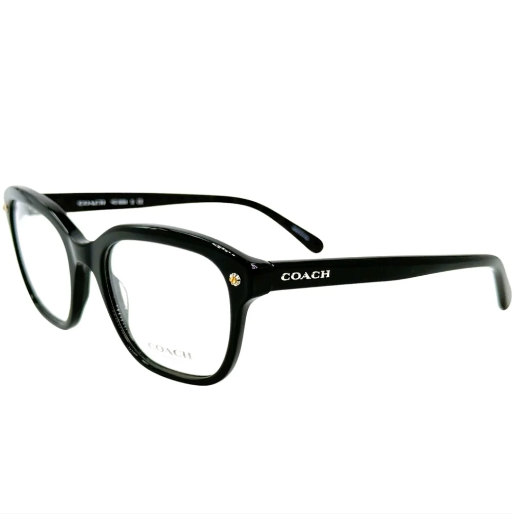 Coach HC6094 Womens Plastic Eyeglass Frame 5420 Black Black Gunmetal 52-19